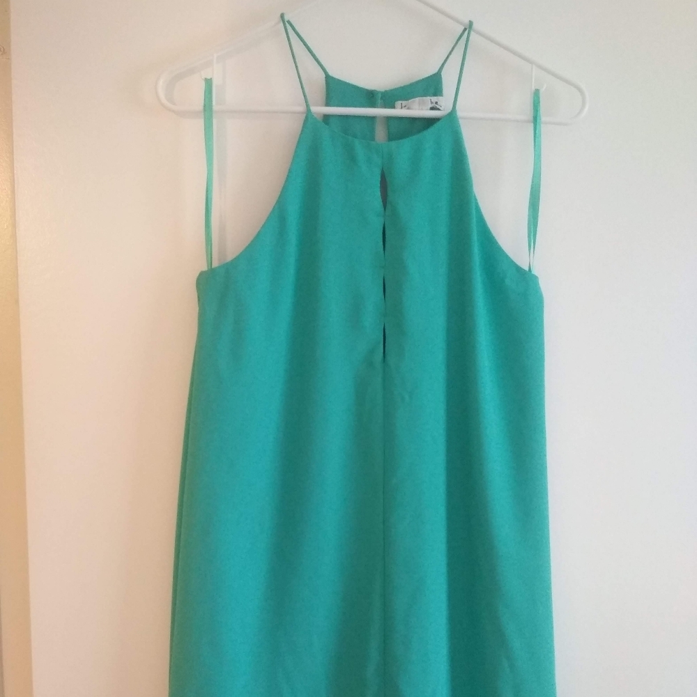 Turquoise cocktail mini dress